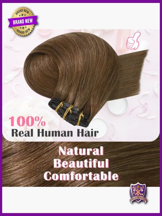 18 Inch Clip In Hair Extensions Real Human Hair 75g 7pcs 16 Clips main image 4